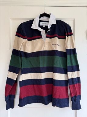 Province of Canada Striped Rugby Shirt - Navy, Cream, Green, Red